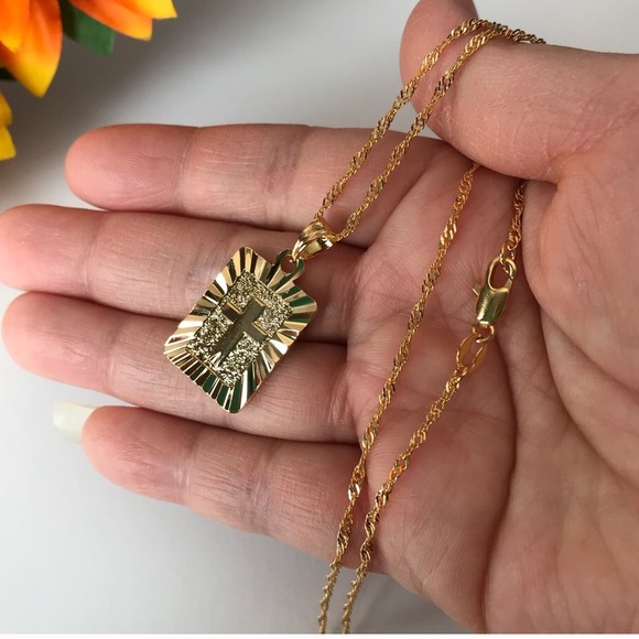 18k Yellow Gold Plated Cross Necklaces - Picture 5 of 6